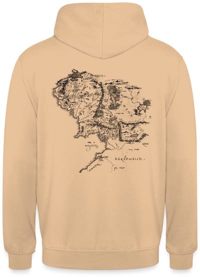 The Lord Of The Rings Rug Kaart Van Midden-Aarde Hoodie Unisex