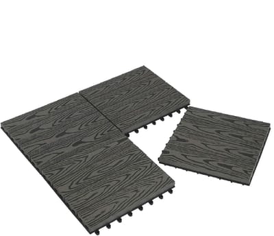 WPC Terrastegels - Kliktegels Houtlook - Tuin Balkon Vloer - Waterbestendig Vorstbestendig - 30x30cm 2m² - Grijs