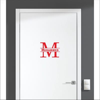 Deursticker Met Naam -  Muhammed - Rood
