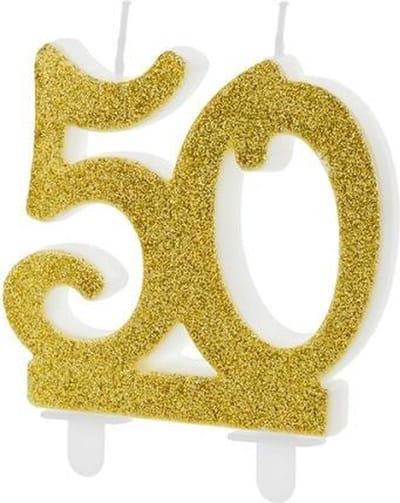PartyDeco Cijferkaars 50 Modern Goud 10cm