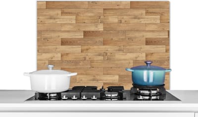 Spatscherm keuken 80x55 cm - Kookplaat achterwand Patroon - Parket - Patronen - Muurbeschermer - Spatwand fornuis - Hoogwaardig aluminium