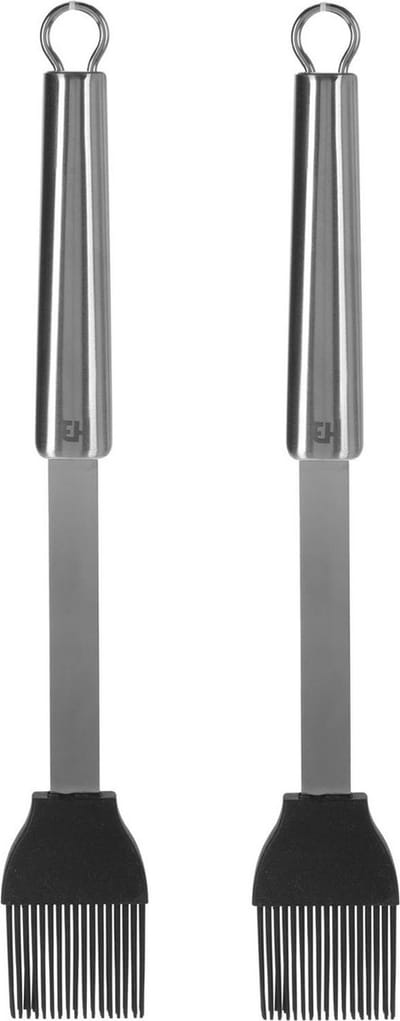 2x Bakkwasten/invetkwasten RVS/siliconen 30 cm - Keukengerei - Keuken/kookbenodigdheden - Koken - Bakkwasten/invetkwasten/barbecuekwasten