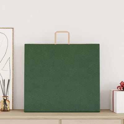 vidaXL - Papieren - zakken - 250 - st - met - hengsels - 54x15x49 - cm - groen