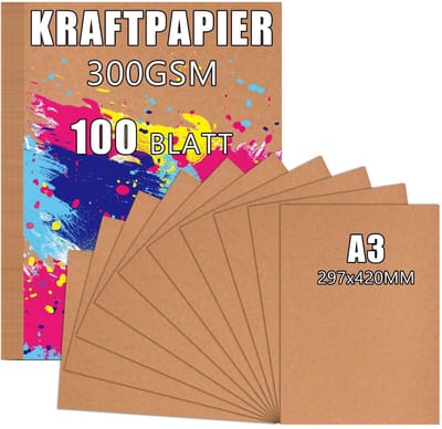 Dailygoods- Kraftpapier 100 Vellen 300 g/m² - A3 - Bruin - Natuurlijk