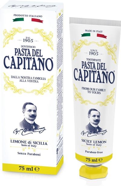 Pasta del Capitano 1905 – Sicily Lemon - tandpasta - The Taste of Italy: unieke Sicilië citroen tandpasta bevat een natuurlijke, biologische citroen extract. Zonder citroenzuur en geeft een sensationele smaak.