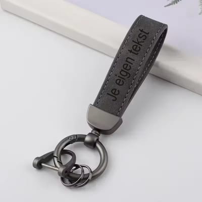 Sleutelhanger Grijs - Sjiek - Laser gegraveerd - Gepersonaliseerd
