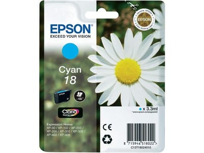 Epson Inktcartridge 18 Origineel Cyaan C 13 T 18024012