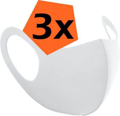 Mondkapje Wasbaar Wit Mondmasker Wasbaar Mondkapje Wasbare Mondkapjes Universeel - 3 PACK
