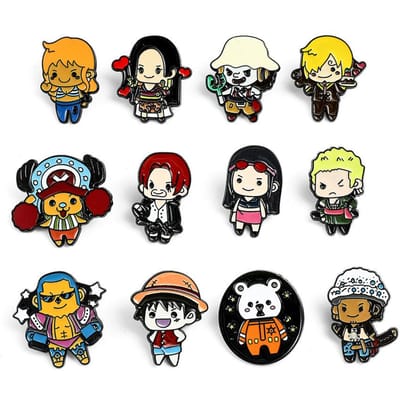 2-12 stuks One Piece Metalen Emaille Speldjes Anime Cartoon Speldjes Luffy Zoro Sanji Chopper Badges Voor Kleding Tas Hoed Accessoire Mooie Cadeaus