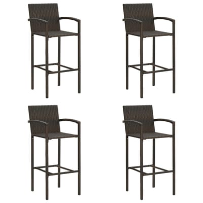 vidaXL - Barkrukken - 4 - st - poly - rattan - bruin