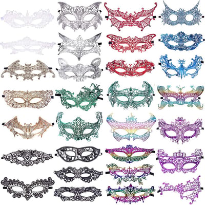 30 Stuks Venetiaanse Maskers van Kant voor Vrouwen en Meisjes - Perfect voor Feestjes en Carnaval