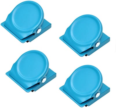 Scoby - Magneetclips - Whiteboard Klem - Magnetische Klemmetjes - Clipboard - 4 Stuks - Blauw Mat