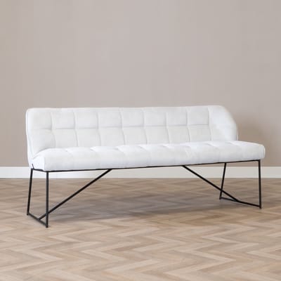 Bronx71® Scandinavische eetkamerbank Jelle off white 185 cm - eettafelbank - eetbank