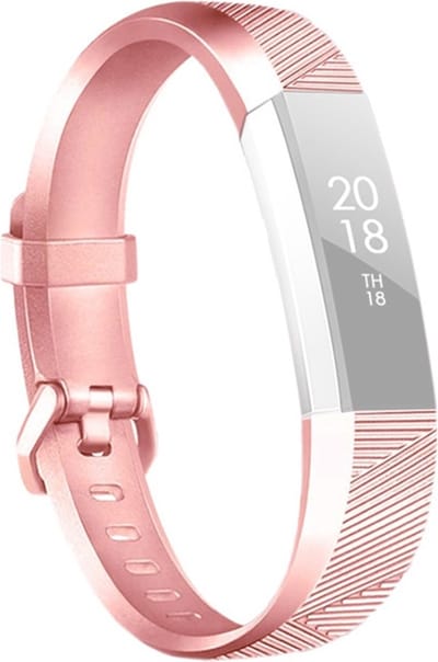 By Qubix - Compatible Fitbit bandje - Geschikt voor Fitbit Alta Siliconen bandje - Maat: Large - Rosé Goud Smartwatch bandje