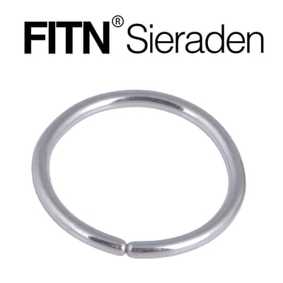 FITN-TSMLR-Titanium-Segment Ring-Zilver-1 x 6 mm-Helix-Septum-Lip-Neus Fake Piercing