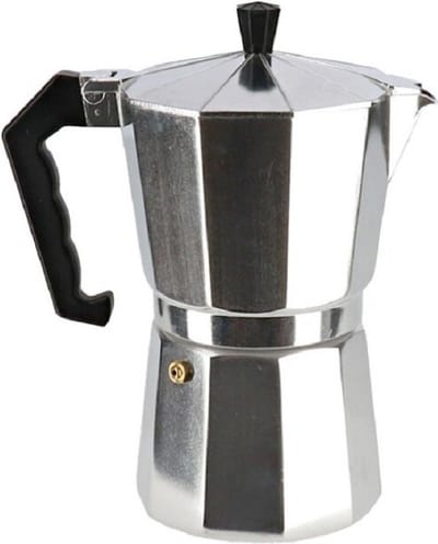 Zilveren percolator voor 3 kopjes koffie 14,5 cm - 150 ml - Koffiezetapparaat - Koffiemaker