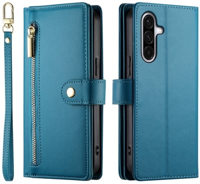 Luxe Portemonnee - Etui Hoes Tas geschikt voor Samsung Galaxy A37 - A36 - A56 - Met Schouder - Draagkoord - Blauw