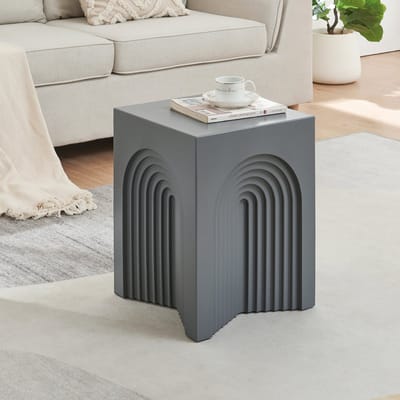 Bijzettafel Elverumn mdf 45x35x35 cm grijs mat [en.casa]
