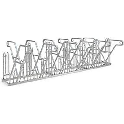 Fietsenrek WSM, 2-zijdig, voor banden tot B 55 mm, B 3240 x D 390 x H 800 mm, staal gegalvaniseerd, 12 parkeerplekken