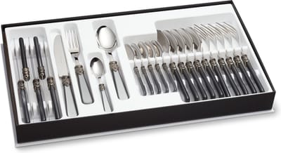 24-delig, bestekcassette voor 6 personen, Grijs (parelmoer), EME Napoleon