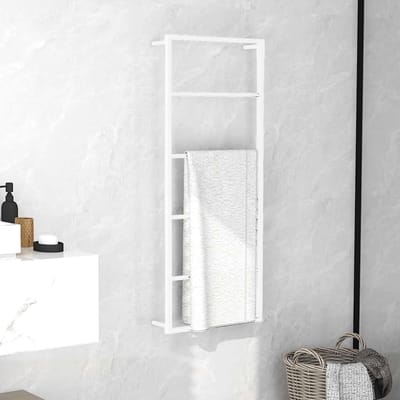 vidaXL - Handdoekenrek - Wit - 45x10x115 - cm - Staal