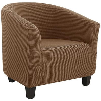 Jacquard Stretch Club Sofahoes Enkele Fauteuil Hoes Effen Thuis Boogvormige Stoelhoezen Voor Woonkamer Huisdier Kinderbankhoes 1 Piece donkere koffiekleur