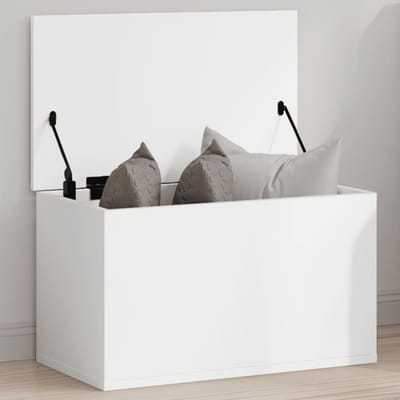 vidaXL - Opbergbox - 60x35x35 - cm - bewerkt - hout - wit