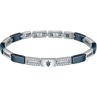 Maserati heren armband roestvrij staal One Size Blauw 32024107