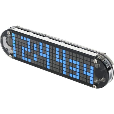 DS3231 Zeer nauwkeurige DIY digitale dotmatrix LED-wekkerset met transparante behuizing Temperatuurgegevens blauw