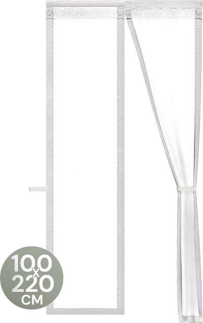 O'DADDY® Deurgordijn Deluxe FIBER - Magnetisch Vliegengordijn - Voor Nieuwbouw en Standaard Deuren - Eenvoudige Installatie - Deurhor Wit - 100x220 cm