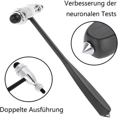 Dailygoods- Reflexhamer met dubbele kunststof kop - Medische Therapiehamer - Lichte Percussiehamer - Hoogwaardige Aluminiumlegering - Duurzaam en Praktisch - Diagnosehamer