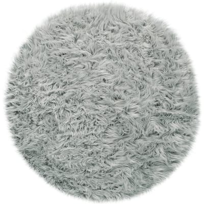Hoogpolig tapijt Playara grijs  120 cm rond