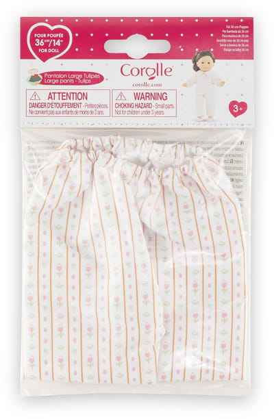 Corolle poppenbroek tulpenprint - poppenkleding 36cm vrolijk textiel.