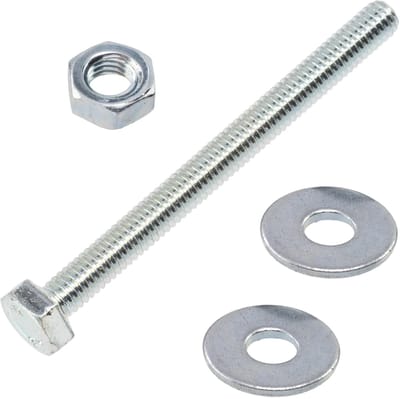 - Set van 25 zeskantbouten M4x45 mm + 50 brede ringen M4x12 mm + 25 zeskantmoeren M4 voor doe-het-zelf en lichte bevestiging | van staal
