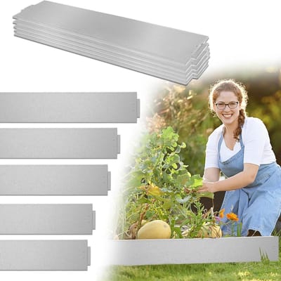 Graszoden Palissade - Tuinranden metaal - Gazon afbakenen - Verzinkt staal - 15 stuks 100 cm - Zilver