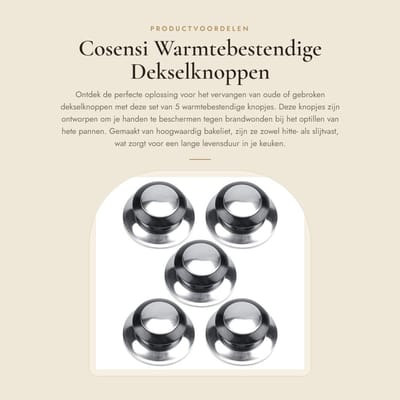 Dailygoods- Dekselknop 5Pcs - Warmtebestendig - Bakelieten Knop - Vervangingsonderdeel - Ergonomisch Ontwerp - Eenvoudig te Reinigen - Dekselhandvat