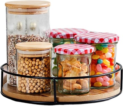 Draaiende Keuken Organizer - Draaiplateau Kruidenrek - Keuken Organiseren - 360 Graden Rotatie - 24 x 7 x 7 cm