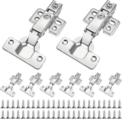 8 Stuks Kastdeurscharnieren met Softclose - 110 x 62 mm, 105 Graden Openingshoek, Potscharnier 35 mm voor Keukens
