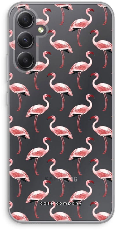 Case Company® - Hoesje geschikt voor Samsung Galaxy A34 hoesje - Flamingo - Soft Cover Telefoonhoesje - Bescherming aan alle Kanten en Schermrand