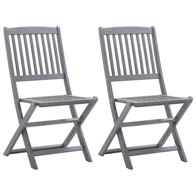 vidaXL - Opklapbare - stoelen, - 2 - stuks, - massief - acaciahout