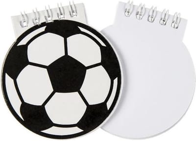 notitieboekje voetbal junior 8 cm karton zwart/wit