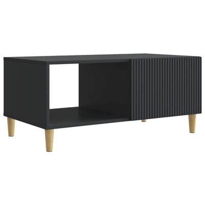 vidaXL - Salontafel - Zwart - 90 - x - 50 - x - 40 - cm - Bewerkt - hout