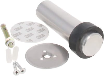 Cilindrische Vloerdeurstopper 120Mm - Massief Rvs Met Rubber Bumper - Zware Duurzame Deurstop Voor Thuis & Bedrijf