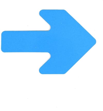 Pijl - Blauw 130 x 190 mm Anti-slip-vloersticker