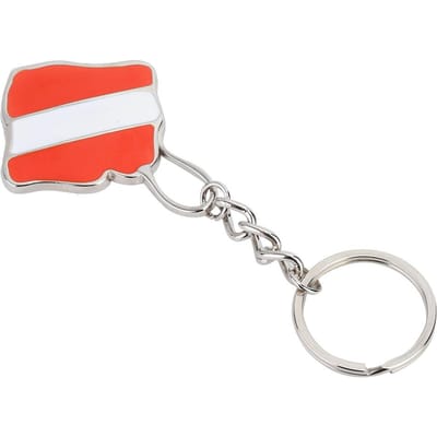 Alliage de Zinc Durable Thème Plongée Sous-Marine Drapeau de Plongée Clé Chaîne Métallique Porte-Clés Anneau pour ClésA gray
