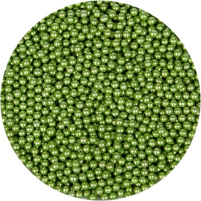 BrandNewCake® Suikerparels Metallic Groen Ø 4mm 80gr - Strooisel - Eetbare Taartdecoratie