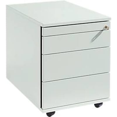 Schäfer Shop Select Verrijdbaar ladeblok 1233, materiaallade + schuifladen, afsluitbaar, spaanplaat, B 428 x D 600 x H 540 mm, lichtgrijs