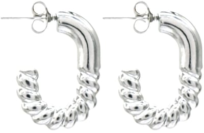Oorbellen Gedraaid - Oorringen - RVS - 2,5 cm - Zilverkleurig
