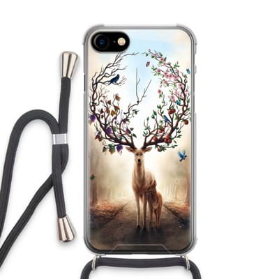 Case Company® - Hoesje met koord geschikt voor iPhone SE 2020 hoesje met Koord - Seasons Change - Telefoonhoesje met Zwart Koord - Bescherming aan alle Kanten en Over de Schermrand