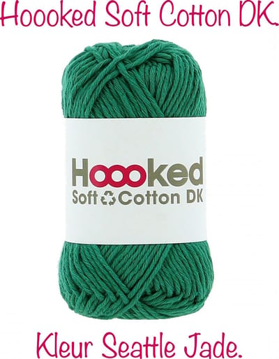 Hoooked Soft Cotton DK 50g. Seattle Jade (groen)